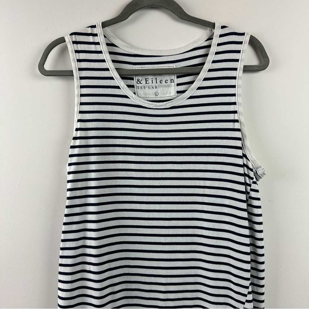 Frank & Eileen Tee Lab Sleeveless Striped Maxi/Midi Dress Navy & White - Picture 3 of 10